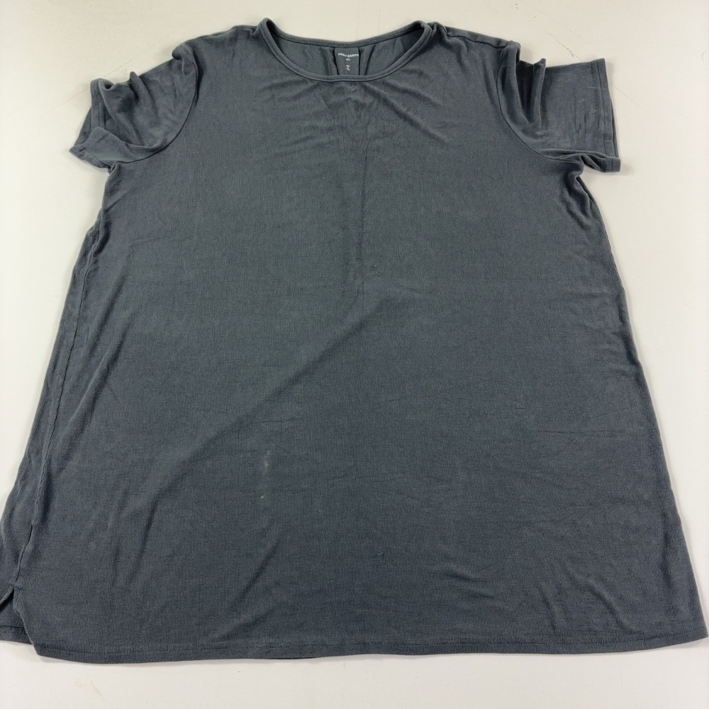 Cozy Earth Sleepshirt Womens 2XL Gray Bamboo Knit Short Sleeve Nightgown Chemise